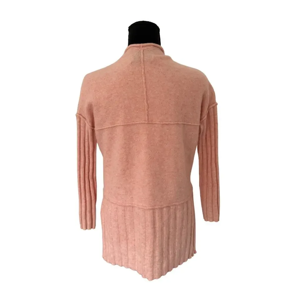 Anthropologie Pilcro Mafalda Cashmere Cardigan Pink XS Open Front Pocket Sweater